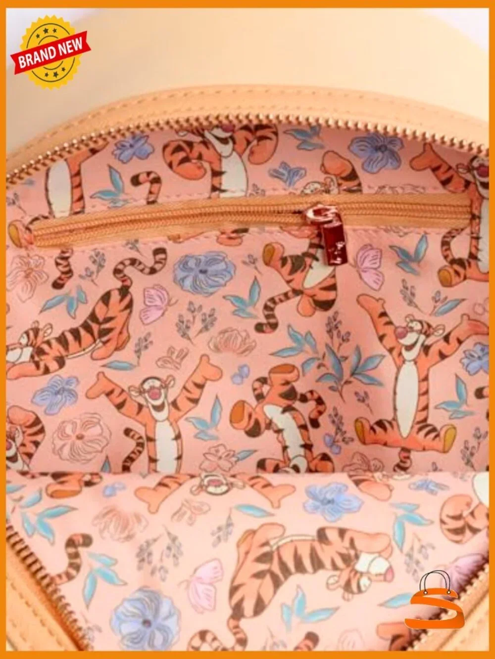 Mini Backpack Faux Leather Floral Print Double Strap Adjustable